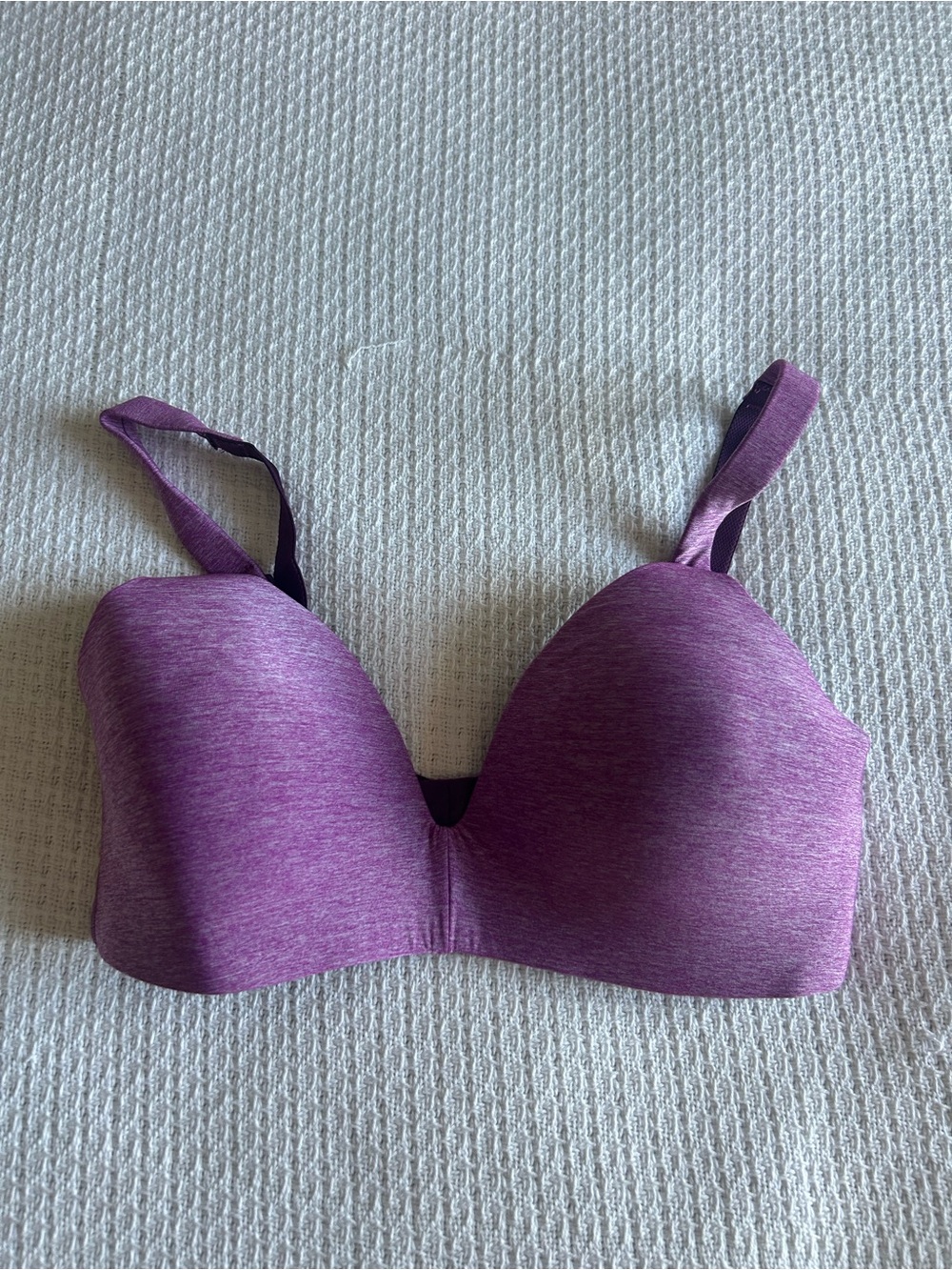 Thyme Maternity Wireless Nursing T-Shirt Bra in Heathered Purple